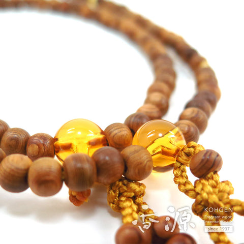 Women's prayer beads, Yakusugi, citrine, Shingon sect