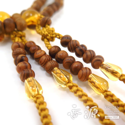 Women's prayer beads, Yakusugi, citrine, Shingon sect