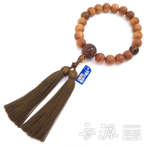 Men's prayer beads, Yakusugi, blue amber finish