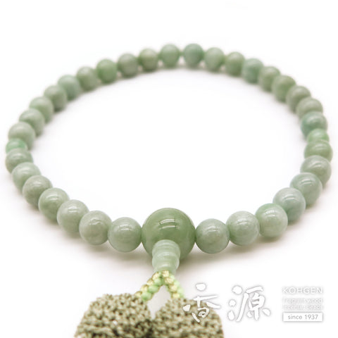 Women's Burmese Jade Prayer Beads, 8mm Bead, Uniform Finish