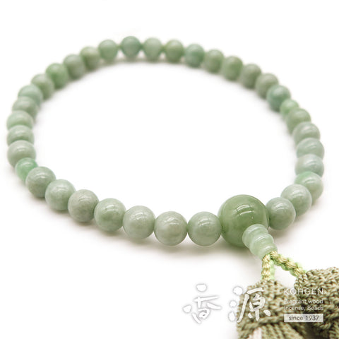 Women's Burmese Jade Prayer Beads, 8mm Bead, Uniform Finish