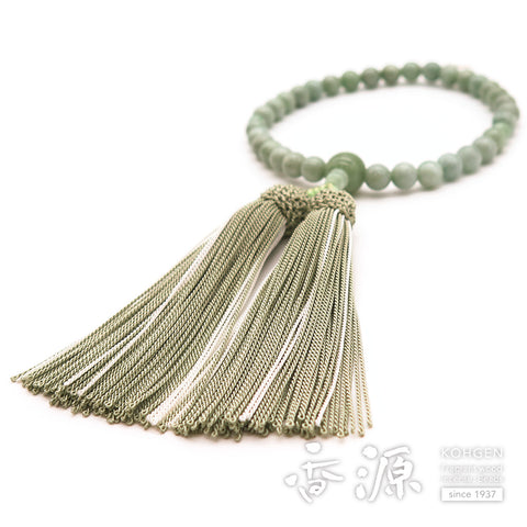 Women's Burmese Jade Prayer Beads, 8mm Bead, Uniform Finish