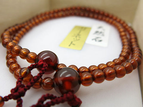 Women's African Garnet Prayer Beads, 5mm Bead, Crimson Tassel