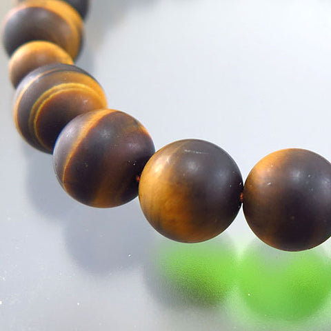Men's prayer beads, matte tiger's eye, 22 beads