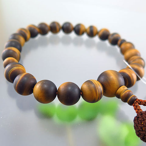 Men's prayer beads, matte tiger's eye, 22 beads