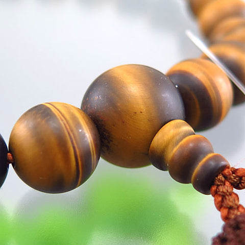 Men's prayer beads, matte tiger's eye, 22 beads