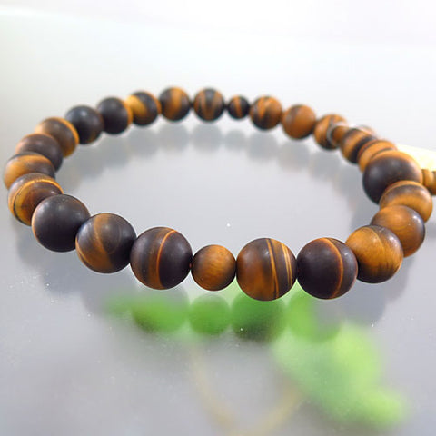 Men's prayer beads, matte tiger's eye, 22 beads
