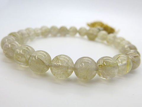 Men's prayer beads, rutilated quartz