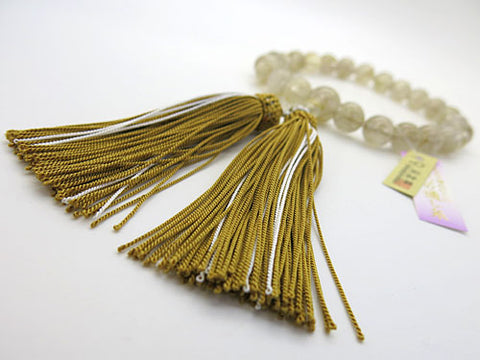 Men's prayer beads, rutilated quartz