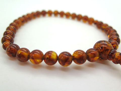 Women's Pressed Amber Prayer Beads, 8mm Bead, Limited Edition