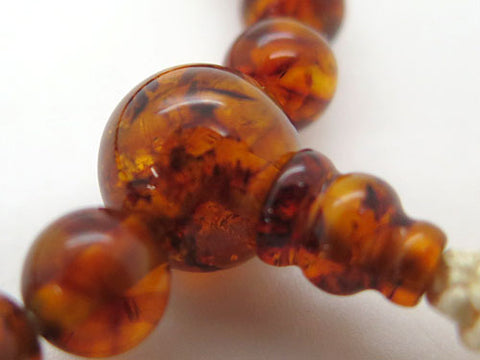 Women's Pressed Amber Prayer Beads, 8mm Bead, Limited Edition