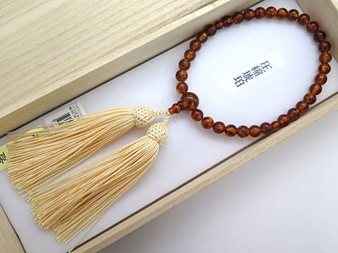 Women's Pressed Amber Prayer Beads, 8mm Bead, Limited Edition
