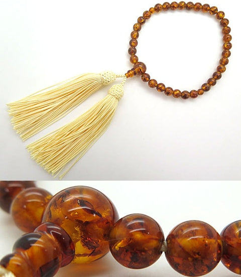 Women's Pressed Amber Prayer Beads, 8mm Bead, Limited Edition