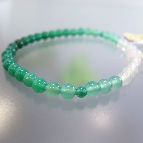 Women's Green Agate Prayer Beads, 7mm Bead, Gradation