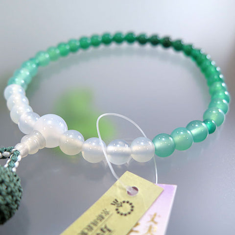 Women's Green Agate Prayer Beads, 7mm Bead, Gradation