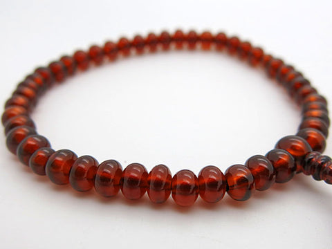 Women's African Garnet Prayer Beads, Oval Bead, Crimson Tassel