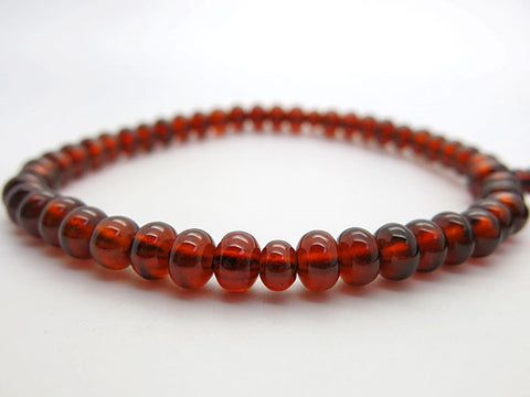 Women's African Garnet Prayer Beads, Oval Bead, Crimson Tassel