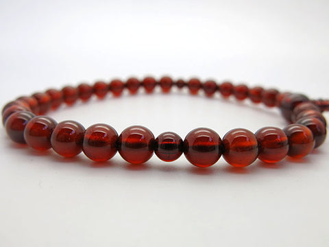 Women's Finest African Garnet Prayer Beads, 8mm Bead, Crimson Tassel