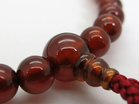 Women's African Garnet Prayer Beads, 6mm Bead, Crimson Tassel