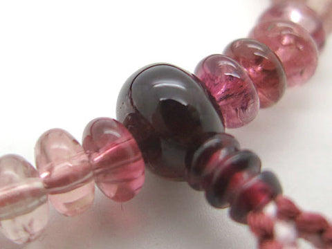 Women's Finest Pink Tourmaline Prayer Beads, Oval Bead