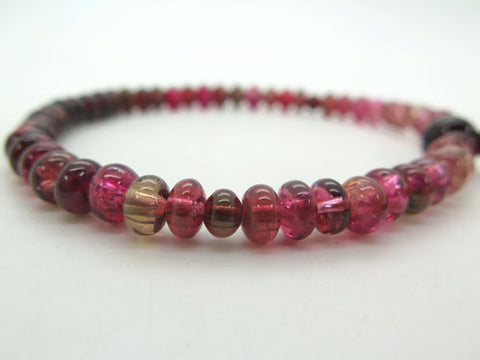Women's Finest Pink Tourmaline Prayer Beads, Oval Bead