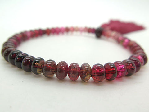 Women's Finest Pink Tourmaline Prayer Beads, Oval Bead