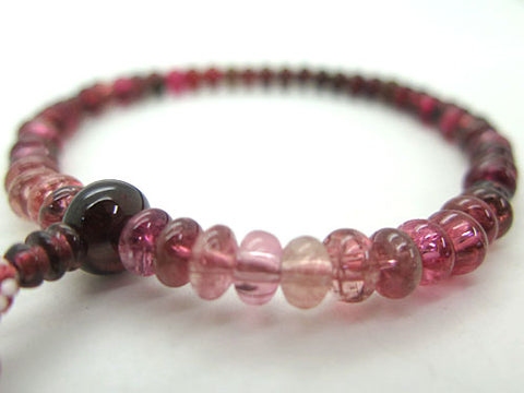 Women's Finest Pink Tourmaline Prayer Beads, Oval Bead