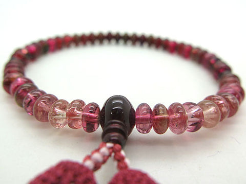 Women's Finest Pink Tourmaline Prayer Beads, Oval Bead