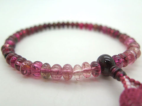 Women's Finest Pink Tourmaline Prayer Beads, Oval Bead