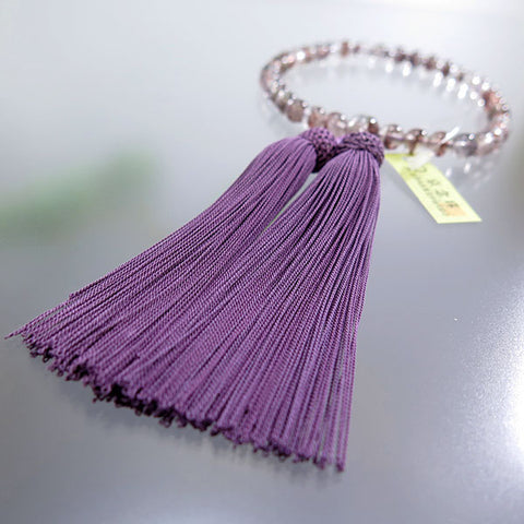 Women's African Garnet Prayer Beads, 8mm Bead, Crimson Tassel
