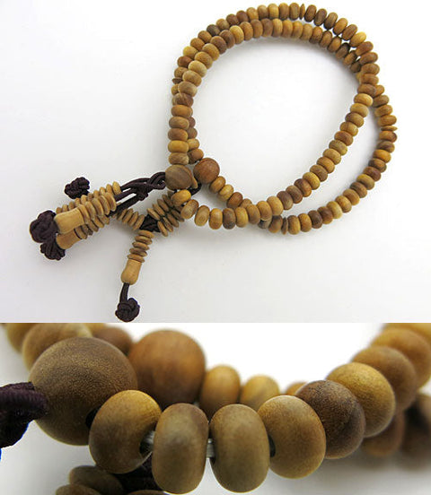 Indian sandalwood 108-bead bracelet, Nichiren sect, matching set