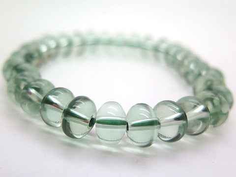 Green crystal tangerine-cut bead bracelet, straight