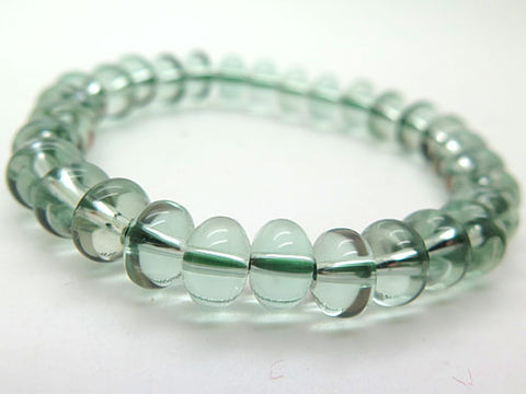 Green crystal tangerine-cut bead bracelet, straight