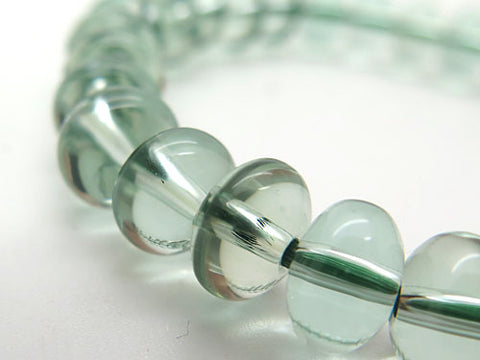 Green crystal tangerine-cut bead bracelet, straight