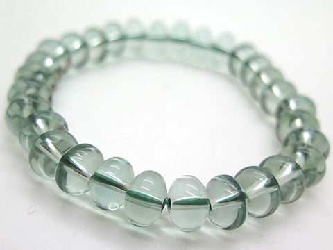 Green crystal tangerine-cut bead bracelet, straight