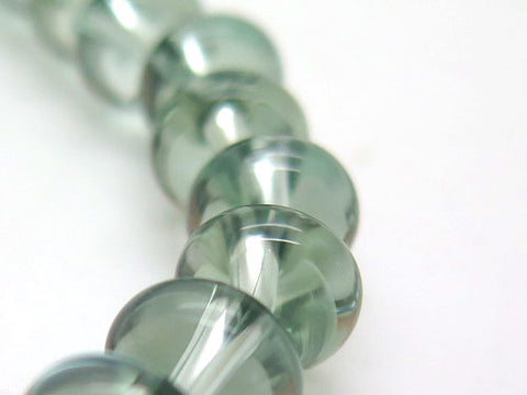 Green crystal tangerine-cut bead bracelet, straight