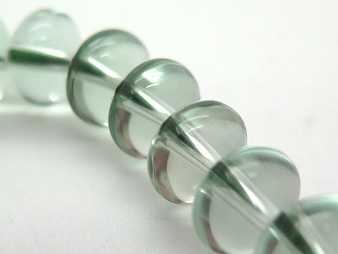 Green crystal tangerine-cut bead bracelet, straight