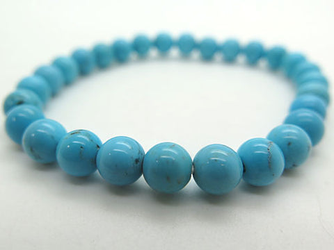Arizona Turquoise 7mm Bead Bracelet Straight 7106787000000 - close-up