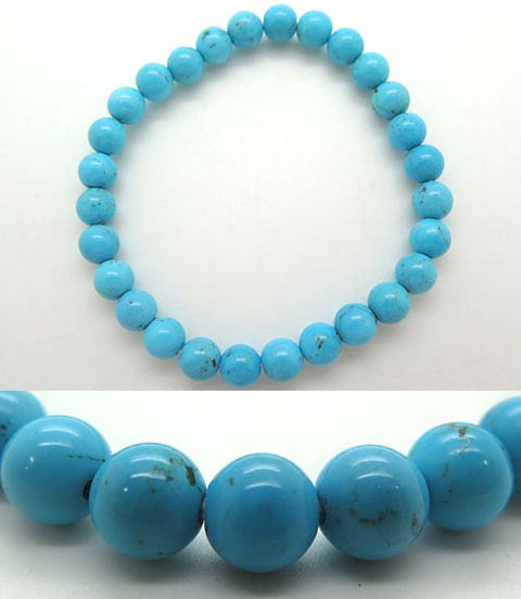 Arizona Turquoise 7mm Bead Bracelet Straight 7106787000000 - full view