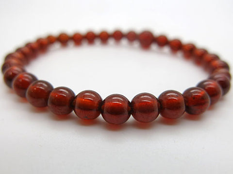 African Garnet 6mm Bead Bracelet 7106791000000 - close-up 2