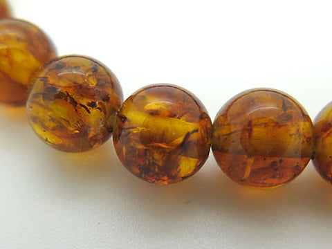 Compressed Amber 8mm beads bracelet, straight, limited edition