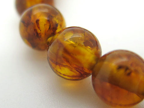 Compressed Amber 8mm beads bracelet, straight, limited edition