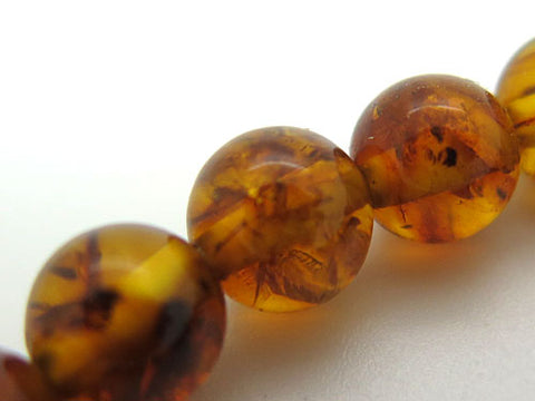 Compressed Amber 8mm beads bracelet, straight, limited edition