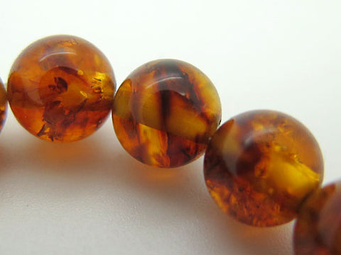 Compressed Amber 8mm beads bracelet, straight, limited edition