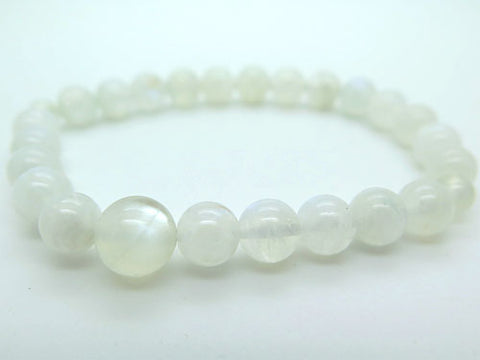 Blue Moonstone 8mm bead bracelet, matching set, limited edition