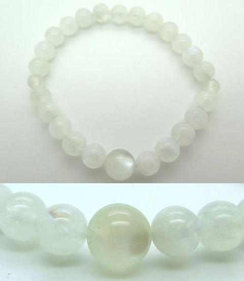 Blue Moonstone 8mm bead bracelet, matching set, limited edition