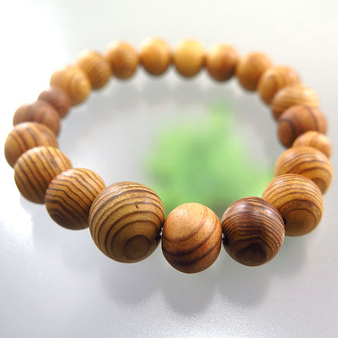 Yakusugi Cedar Bracelet, 10mm Bead, Uniform Finish