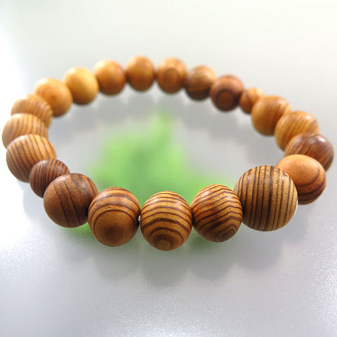 Yakusugi Cedar Bracelet, 10mm Bead, Uniform Finish