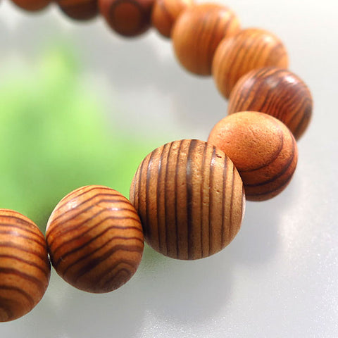 Yakusugi Cedar Bracelet, 10mm Bead, Uniform Finish