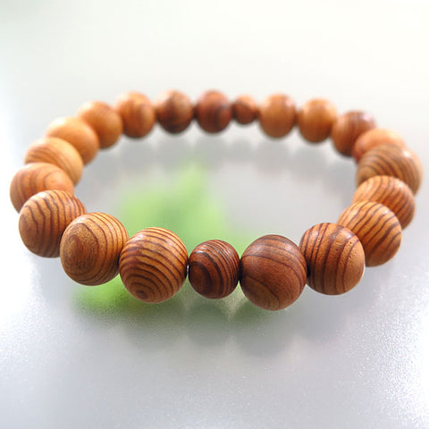 Yakusugi Cedar Bracelet, 10mm Bead, Uniform Finish
